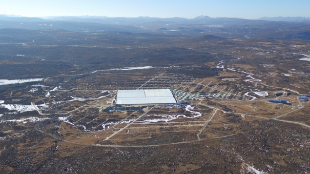 Aerial view of the Large High Altitude Air Shower Observatory
