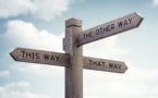 Which way to go road sign