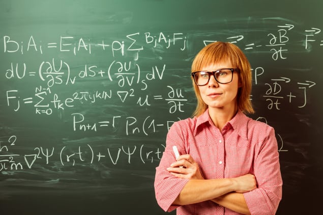 Scientist at a blackboard