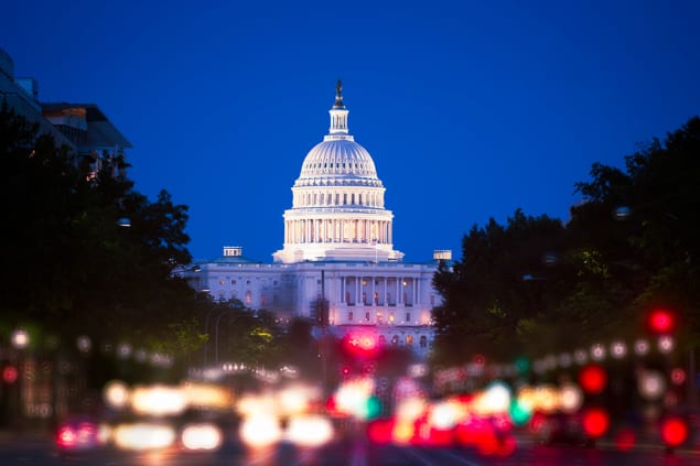 US Capitol at night