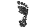Photo of footprint made of coal