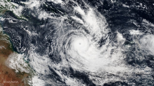 Image of a tropical cyclone in the South Pacific