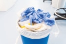 Waste plastic gloves