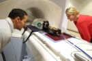 Users place the programmable QUASAR MRI4D phantom in the bore of the MRI