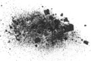 A pile of black charcoal against a white background