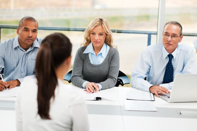 Image of a woman being interviewed