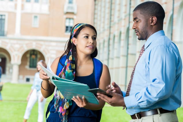 Image of a student and teacher