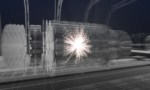 Impresia artistică a unei coliziuni de particule la Future Circular Collider