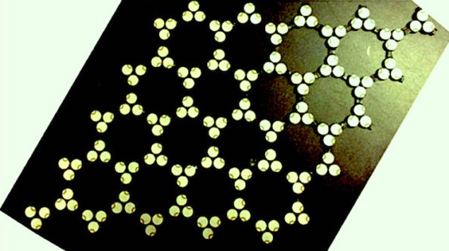 An array of piezo-electric patches forms a regular star-shaped geometric pattern