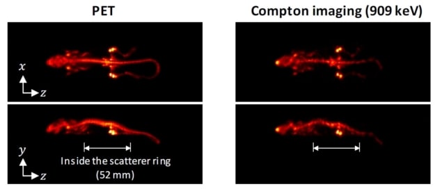PET and Compton images