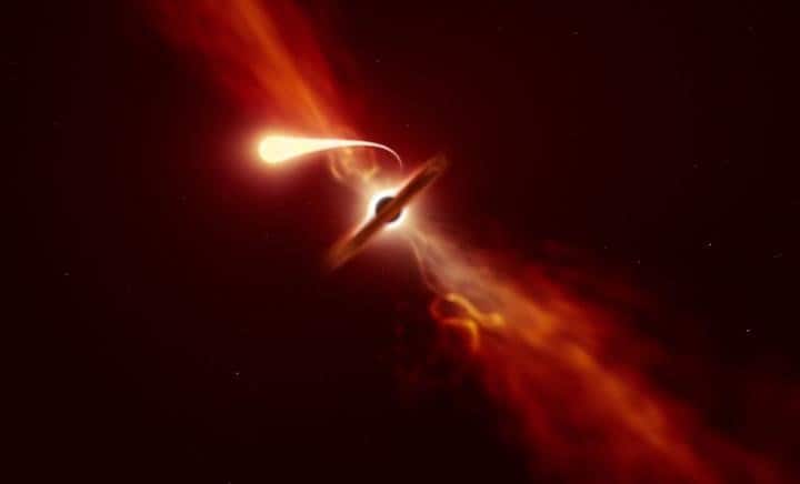 Accretion, not colliding spaghetti, flares-up as star is devoured by black hole - physicsworld.com