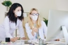 lab staff wearing masks