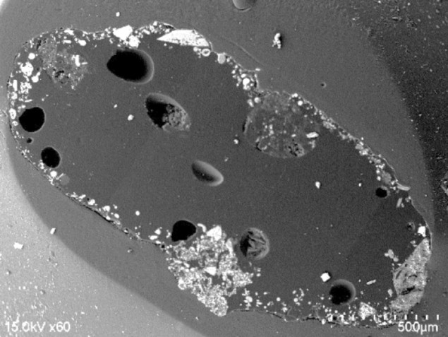 Cross section of radioactive particle