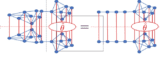 Diagrams of quantum systems before and after partitioning and simplification