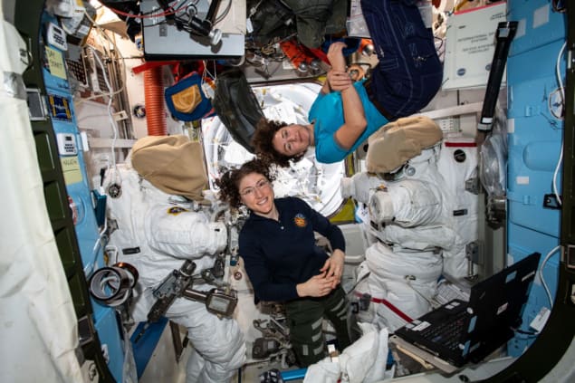 NASA astronauts on the ISS