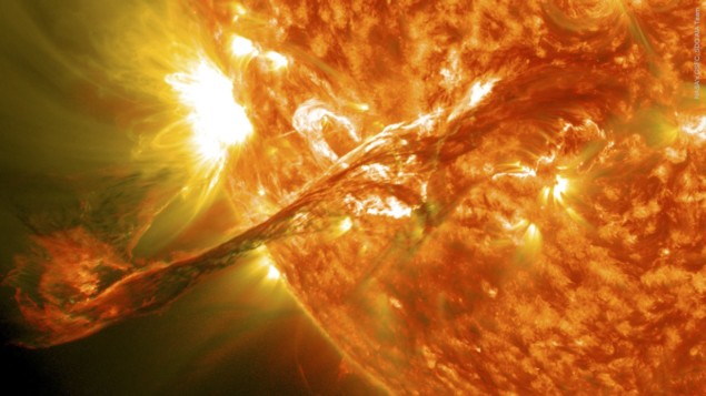 Image of the solar atmosphere showing a coronal mass ejection