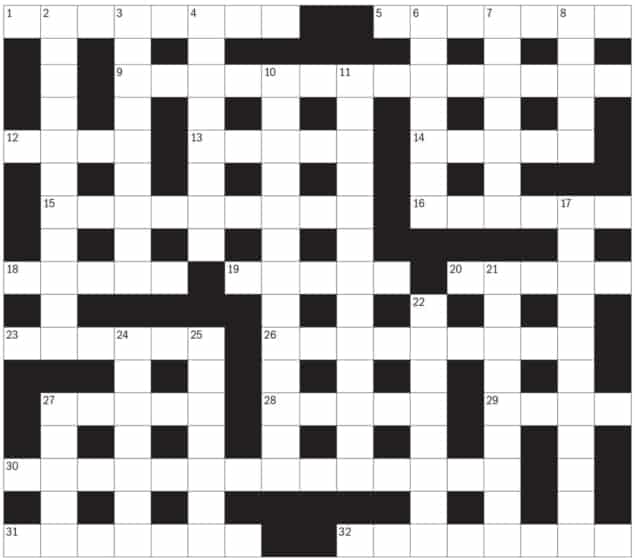 Cryptic crossword grid