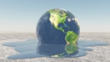 Graphic of Earth melting