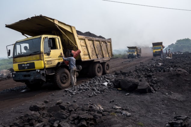 Coal in India Coal being loaded onto trucks in Jharia, Dhanbad, India