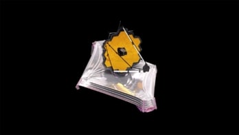 Animation of the James Webb Space Telescope deployed in space