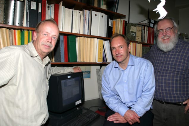 Paul Kunz (left), Tim Berners-Lee (centre) and Web historian Bebo White