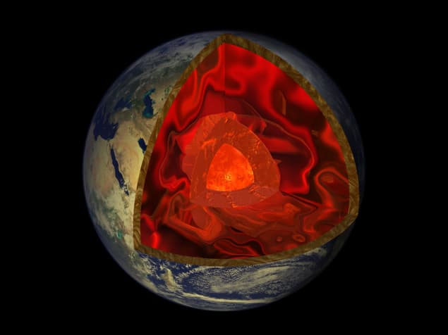 Cutaway illustration of the Earth
