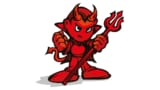 Cartoon demon or devil figure