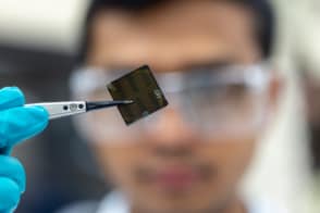 Film protects perovskite solar cells