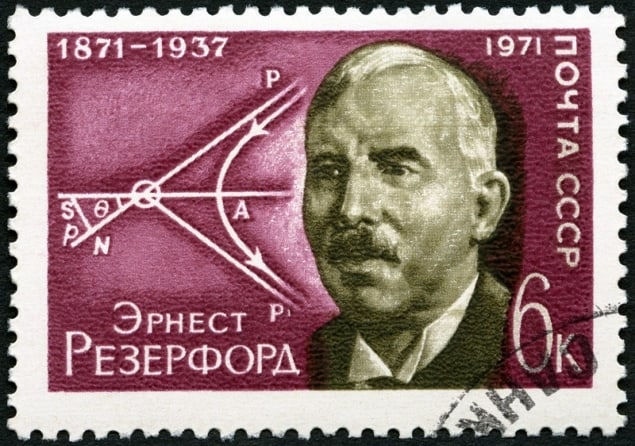 Photo of Ernest Rutherford on a 1971 Soviet Union postage stamp