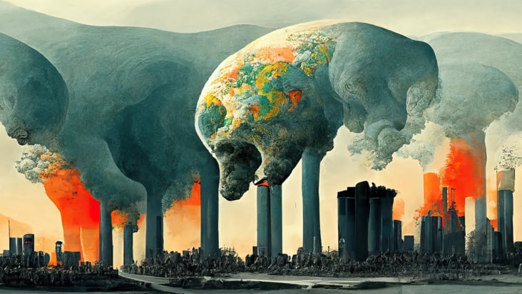 Illustration of the Anthropocene epoch