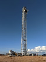 Solar cells mounted on a tall tower