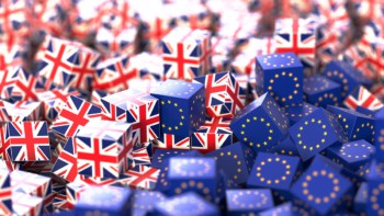 Pic of UK and EU flags