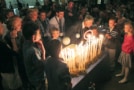 Freeman Dyson surrounded by his six children and 16 grandchildren at his 90th birthday celebration