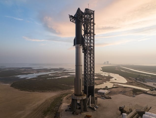 Starship on launchpad