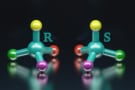 Image showing mirror-image molecules as ball-and-stick models labelled R and S
