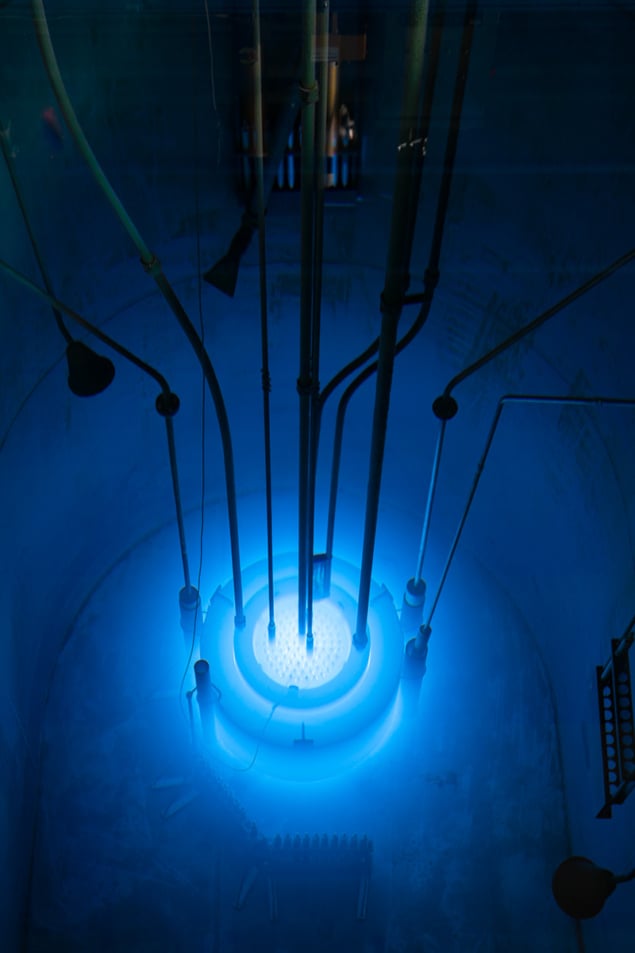 The luminous blue glow of the Reed College Reactor