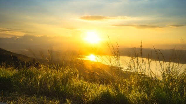 Sunset over a lake