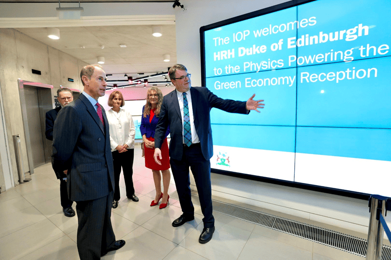 Duke of Edinburgh visits Institute of Physics to hear how physicists are supporting the green economy – Physics World