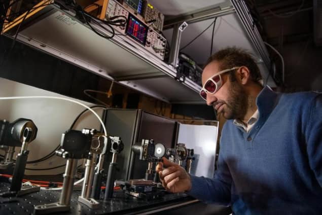 Stefano Bonetti in his lab at Stockholm University