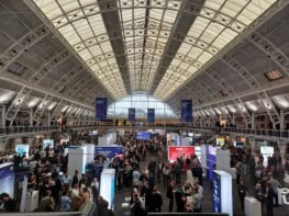 Photo of the exhibition area of the UK Quantum Technologies Showcase 2024