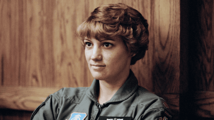 Eileen Collins attending a survival training course at Vance Air Force Base, Oklahoma