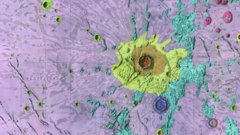 Geological map of the lunar surface, showing the Kepler crater