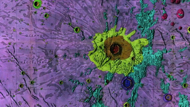 Geological map of the lunar surface, showing the Kepler crater