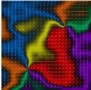 Six-colour image with arrows overlayed on each colour showing the direction of the altermagnetic ordering within that region of the MnTe sample. At two points within the sample, all six colours meet, and the arrows indicate the existence of a vortex.