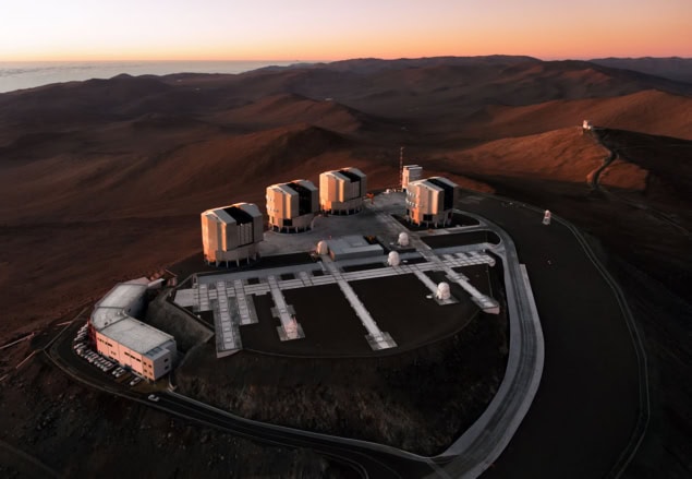 Aerial sunset over Paranal ESO's Paranal Observatory
