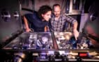 Claudio Emma and Brendan O’Shea examining experimental apparatus at FACET-II