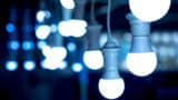 LED light bulbs hanging from the ceiling