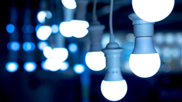 LED light bulbs LED light bulbs hanging from the ceiling
