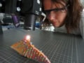 Woman using a nanotechnology microscope