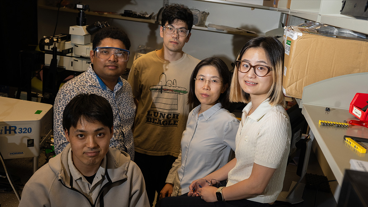 Photo of researchers in a lab at Rice University